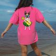 Hawaiian Boston Terrier Dog Pineapple Ukulele Summer For Men Women Girls Kids Women's Comfort Colors T-Shirt Back Print Crunchberry
