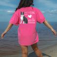 Just A Girl Who Loves Her Boston Terrier Puppy Love Women's Comfort Colors T-Shirt Back Print Crunchberry