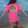 Patriotic Boston Terrier Dog Lover USA Flag 4th Of July For Men Women Kids Women's Comfort Colors T-Shirt Back Print Crunchberry