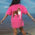 Red Boston Terrier Dog Women's Comfort Colors T-Shirt Back Print Crunchberry