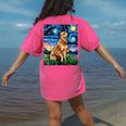 Red Heeler Starry Night Cattle Dog Colorful Art By Aja For Men Women Girls Kids Women's Comfort Colors T-Shirt Back Print Crunchberry