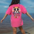 Retro Boston Terrier Dad Women's Comfort Colors T-Shirt Back Print Crunchberry
