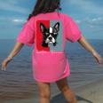 Retro Boston Terrier Dog Lover Bostie Mom Dad Dog Owner Women's Comfort Colors T-Shirt Back Print Crunchberry