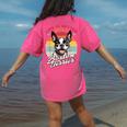 Retro Life Is Better With Boston Terrier Mom Dog Lover Women's Comfort Colors T-Shirt Back Print Crunchberry