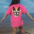 Retro Sunset Sunglasses Boston Terrier Boston Bull Bostie Women's Comfort Colors T-Shirt Back Print Crunchberry