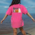 Spooky Ghost Boston Terrier Pumpkin Halloween Dog Lover Women's Comfort Colors T-Shirt Back Print Crunchberry