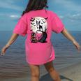 Spooky Halloween Moon Boston Terrier Boston Bull Bostie Women's Comfort Colors T-Shirt Back Print Crunchberry