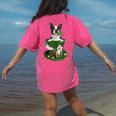St Patrick's Day Leprechaun Boston Terrier Dog Shamrock For Men Women Kids Women's Comfort Colors T-Shirt Back Print Crunchberry