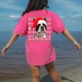 Ugly Xmas Sweater Santa Boston Terrier Dog Christmas For Men Women Kids Women's Comfort Colors T-Shirt Back Print Crunchberry