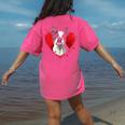 Valentine's Day Boston Terrier Dog Women's Comfort Colors T-Shirt Back Print Crunchberry