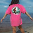 Whimsical Forest Adventures Sasquatch Bigfoot Walking Boston Terrier Dog Lovers Women's Comfort Colors T-Shirt Back Print Crunchberry
