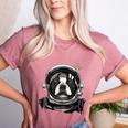 Boston Terrier Astronaut Shirt Spaceman Dog Space Lover Women's Heather T-Shirt Heather Mauve