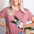 Boston Terrier Bostie Dog Kids Boys Girls Women's Heather T-Shirt Heather Mauve