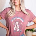Boston Terrier Boy Cute Cartoon Dog Owner Pet Boston Terrier Women's Heather T-Shirt Heather Mauve