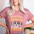 Boston Terrier Crew Cartoon For Dog Owner Pet Boston Terrier Women's Heather T-Shirt Heather Mauve