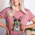 Boston Terrier Dia De Los Muertos Day Of The Dead Dog Skull For Men Women Kids Women's Heather T-Shirt Heather Mauve