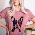 Boston Terrier Dog 4th July America USA Flag Men Women Kids Women's Heather T-Shirt Heather Mauve