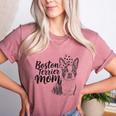 Boston Terrier Dog Bostie Mom Idea For Women Women's Heather T-Shirt Heather Mauve