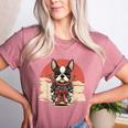 Boston Terrier Dog Japanese Style Samurai Dogs Women's Heather T-Shirt Heather Mauve