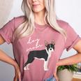 Boston Terrier Dog Mom Woman Women Women's Heather T-Shirt Heather Mauve