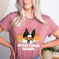 Boston Terrier Grandpa Dog Owner Boston Terrier Women's Heather T-Shirt Heather Mauve