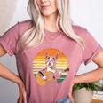 Boston Terrier Guitar Retro Women's Heather T-Shirt Heather Mauve