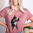 Boston Terrier Guitar Women's Heather T-Shirt Heather Mauve