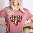 Boston Terrier Heart Valentine Boston Terrier Women's Heather T-Shirt Heather Mauve