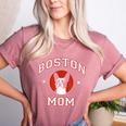 Boston Terrier Mom Dog Mother Women's Heather T-Shirt Heather Mauve