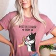 Boston Terrier Mom Dogs Mum Woman Women's Heather T-Shirt Heather Mauve