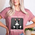 Boston Terrier Mug Shot Guilty Dog Women's Heather T-Shirt Heather Mauve