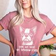 Boston Terrier Nope Not Today Not Tomorrow Either Sarcastic Women's Heather T-Shirt Heather Mauve