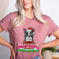Boston Terrier Santa Claus Christmas Dog Women's Heather T-Shirt Heather Mauve