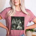 Boston Terrier Selfie With Ghosts Halloween Dog Lover Women's Heather T-Shirt Heather Mauve