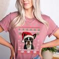 Boston Terrier Ugly Christmas Sweater Xmas For Adults Kids Women's Heather T-Shirt Heather Mauve