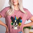 Celebration Event Birthday Party Boston Terrier Women's Heather T-Shirt Heather Mauve