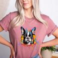 Colorful Boston Terrier Dog For Men Women Kids Women's Heather T-Shirt Heather Mauve
