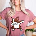 Dabbing Red Boston Terrier Dab Dance Dog Men Women Kids Women's Heather T-Shirt Heather Mauve