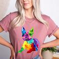 Dog Lover Boston Terrier Dog Colorful Boston Terrier Men Women Kids Women's Heather T-Shirt Heather Mauve