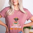 This Girl Loves Watermelon And Her Boston Terrier Dog Mother Women's Heather T-Shirt Heather Mauve