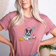 Kawaii Kids & Boys Astronaut Space Boston Terrier Dog Lover Women's Heather T-Shirt Heather Mauve