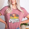 Myrtle Beach South Carolina Retro 70s Vintage Vacation Women's Heather T-Shirt Heather Mauve