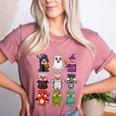 Pig Spooky Ghost Witch Boo-Jee Horror Pumpkin Pig Halloween Women's Heather T-Shirt Heather Mauve