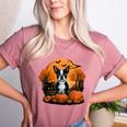 Pumpkin Boston Terrier Costume On Boston Terrier Halloween Women's Heather T-Shirt Heather Mauve