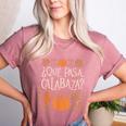 Que Pasa Calabaza Shirt Spanish Teacher Women&#x27;s Heather T-Shirt Heather Mauve