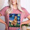 Red Heeler Starry Night Cattle Dog Colorful Art By Aja For Men Women Girls Kids Women's Heather T-Shirt Heather Mauve