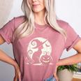 Scary Halloween Cat Costume Retro Cat Moon For Men Women Kids Women's Heather T-Shirt Heather Mauve