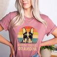 Vintage Boston Terrier Grandpa Dog Lovers Father's Day Women's Heather T-Shirt Heather Mauve