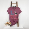 4th Of July Decor Patriotic LOVE Boston Terrier USA Flag Women's Heather T-Shirt Heather Maroon