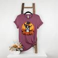 Boston Terrier Bostie Dog Breed Pet Halloween Pumpkins Women's Heather T-Shirt Heather Maroon